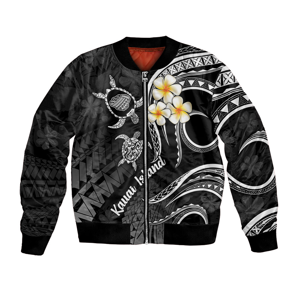 Polynesian Hawaii Bomber Jacket Kauai Islands with Pacific Plumeria White Vibe LT9 - Wonder Print Shop