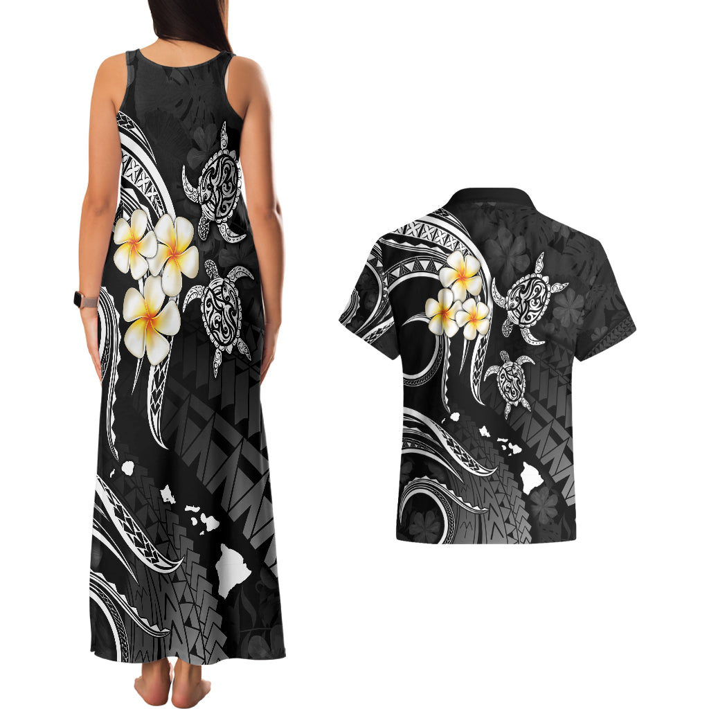 Polynesian Hawaii Couples Matching Tank Maxi Dress And Hawaiian Shirt Kauai Islands with Pacific Plumeria White Vibe LT9 - Wonder Print Shop