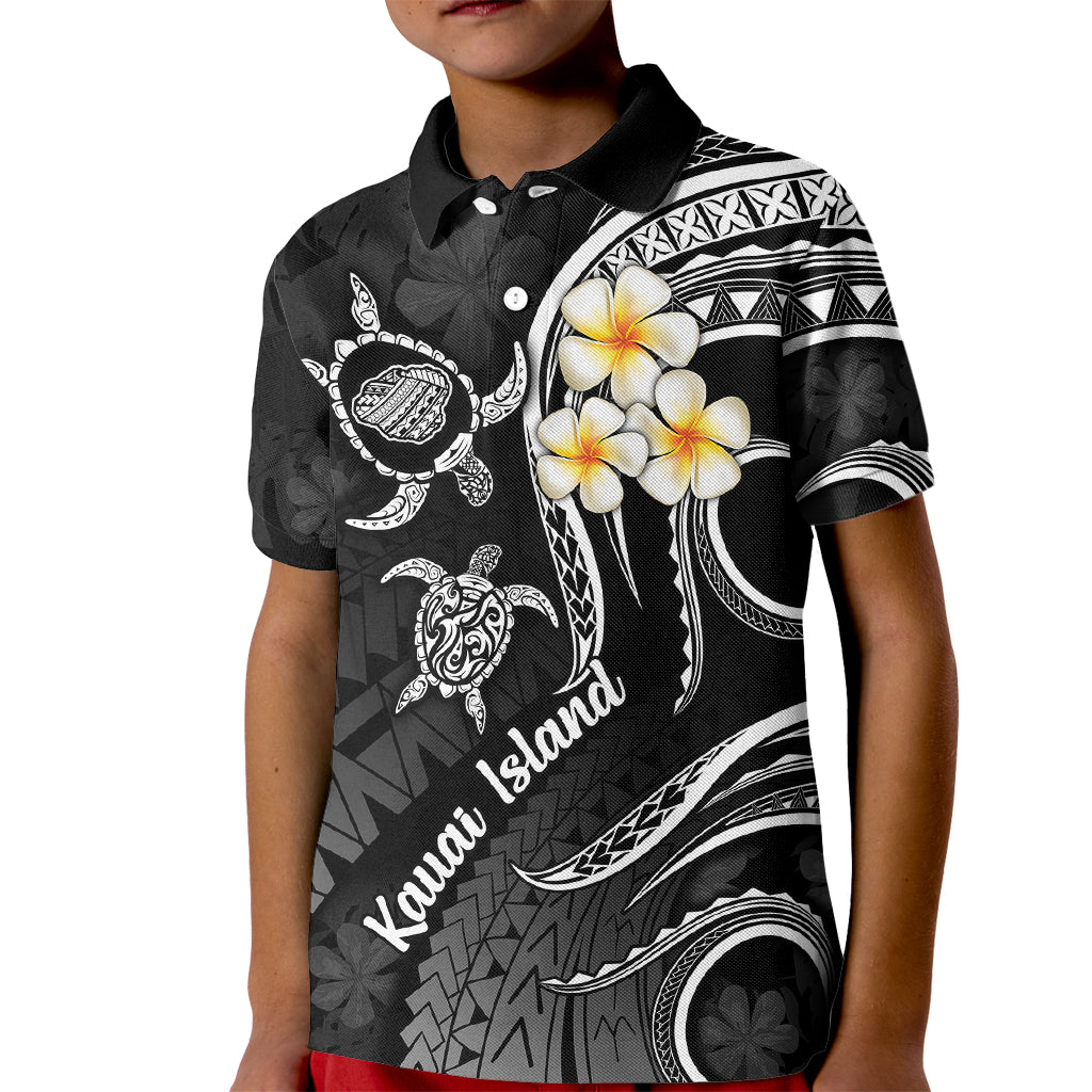 Polynesian Hawaii Kid Polo Shirt Kauai Islands with Pacific Plumeria White Vibe - Wonder Print Shop
