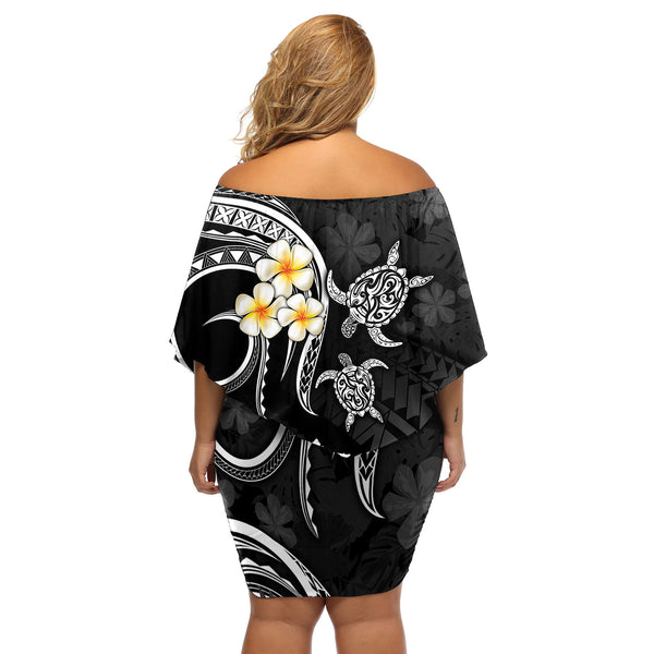 Hawaii Off Shoulder Long Dress Polynesia Yellow Beautiful Hula Girl main image 1