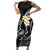 Polynesian Hawaii Short Sleeve Bodycon Dress Kauai Islands with Pacific Plumeria White Vibe - Wonder Print Shop