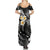 Polynesian Hawaii Summer Maxi Dress Kauai Islands with Pacific Plumeria White Vibe - Wonder Print Shop