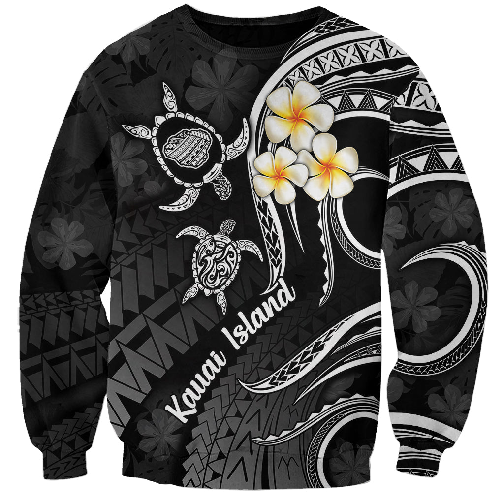 Polynesian Hawaii Sweatshirt Kauai Islands with Pacific Plumeria White Vibe - Wonder Print Shop