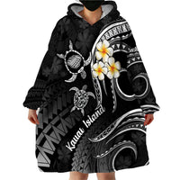 Polynesian Hawaii Wearable Blanket Hoodie Kauai Islands with Pacific Plumeria White Vibe - Wonder Print Shop