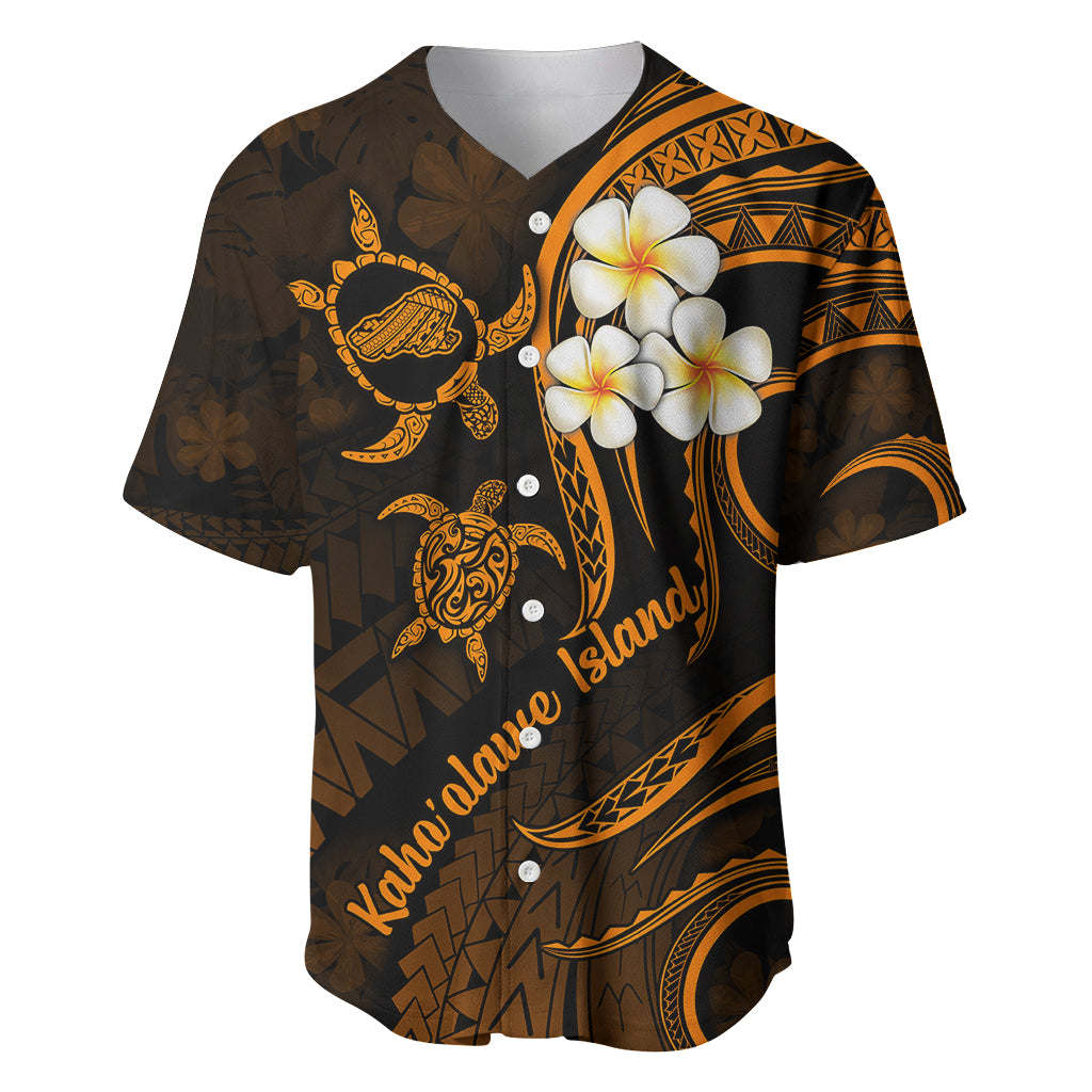 Hawaii Baseball Jersey Kahoolawe Islands Polynesian Sunset Plumeria Gold Vibe LT9 - Wonder Print Shop