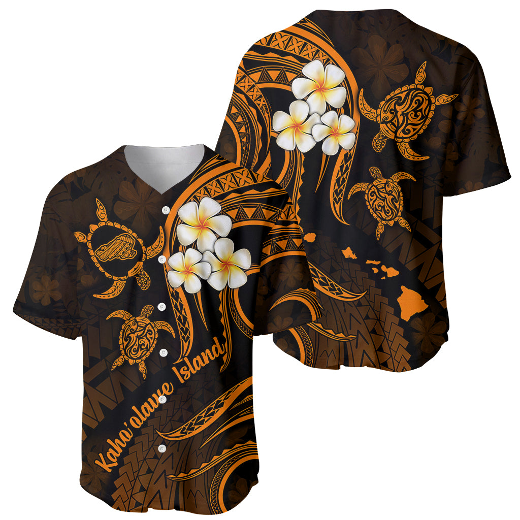 Hawaii Baseball Jersey Kahoolawe Islands Polynesian Sunset Plumeria Gold Vibe LT9 - Wonder Print Shop