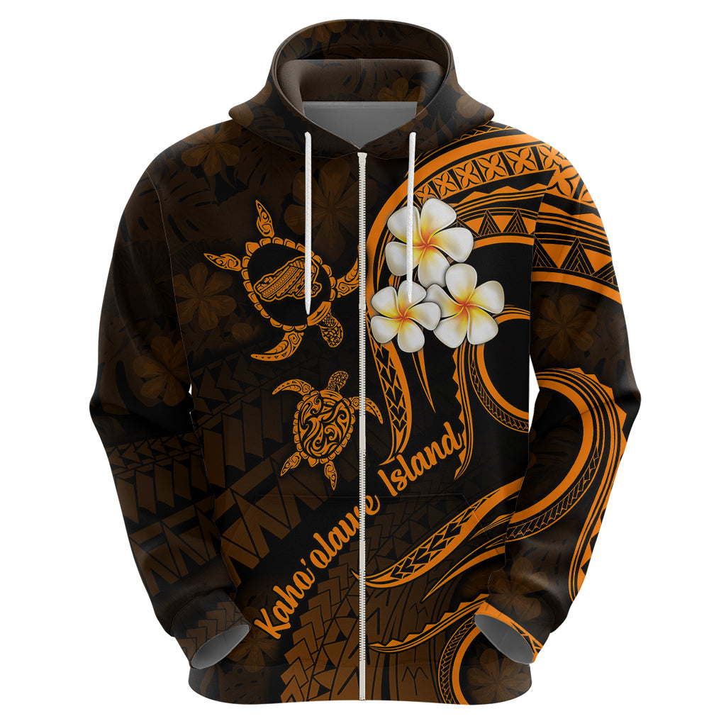Hawaii Hoodie Kahoolawe Islands Polynesian Sunset Plumeria Gold Vibe - Wonder Print Shop