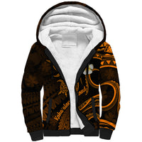 Hawaii Sherpa Hoodie Kahoolawe Islands Polynesian Sunset Plumeria Gold Vibe - Wonder Print Shop
