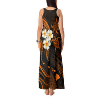 Hawaii Tank Maxi Dress Kahoolawe Islands Polynesian Sunset Plumeria Gold Vibe - Wonder Print Shop