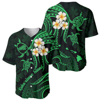 Hawaii Baseball Jersey Kahoolawe Islands Polynesian Sunset Plumeria Green Vibe LT9 - Wonder Print Shop
