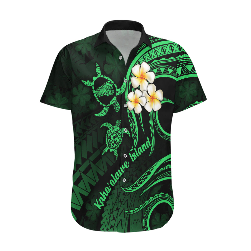 Hawaii Hawaiian Shirt Kahoolawe Islands Polynesian Sunset Plumeria Green Vibe - Wonder Print Shop