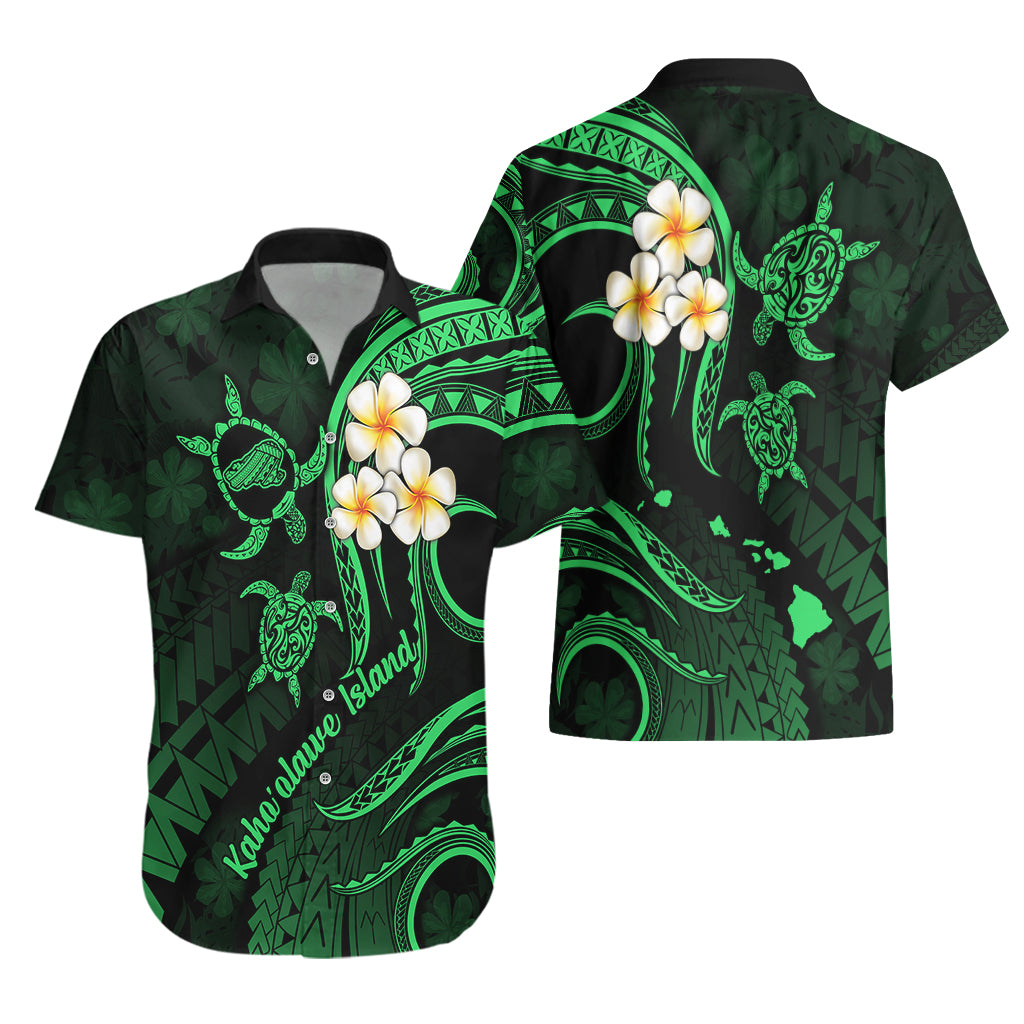Hawaii Hawaiian Shirt Kahoolawe Islands Polynesian Sunset Plumeria Green Vibe - Wonder Print Shop