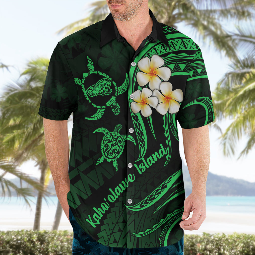 Hawaii Hawaiian Shirt Kahoolawe Islands Polynesian Sunset Plumeria Green Vibe - Wonder Print Shop