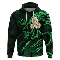 Hawaii Hoodie Kahoolawe Islands Polynesian Sunset Plumeria Green Vibe - Wonder Print Shop