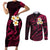 Hawaii Couples Short Sleeve Bodycon Dress and Long Sleeve Button Shirts Kahoolawe Islands Polynesian Sunset Plumeria Pink Vibe LT9 - Wonder Print Shop