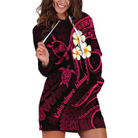 Hawaii Hoodie Dress Kahoolawe Islands Polynesian Sunset Plumeria Pink Vibe - Wonder Print Shop