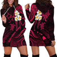 Hawaii Hoodie Dress Kahoolawe Islands Polynesian Sunset Plumeria Pink Vibe - Wonder Print Shop