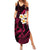 Hawaii Summer Maxi Dress Kahoolawe Islands Polynesian Sunset Plumeria Pink Vibe - Wonder Print Shop
