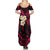 Hawaii Summer Maxi Dress Kahoolawe Islands Polynesian Sunset Plumeria Pink Vibe - Wonder Print Shop