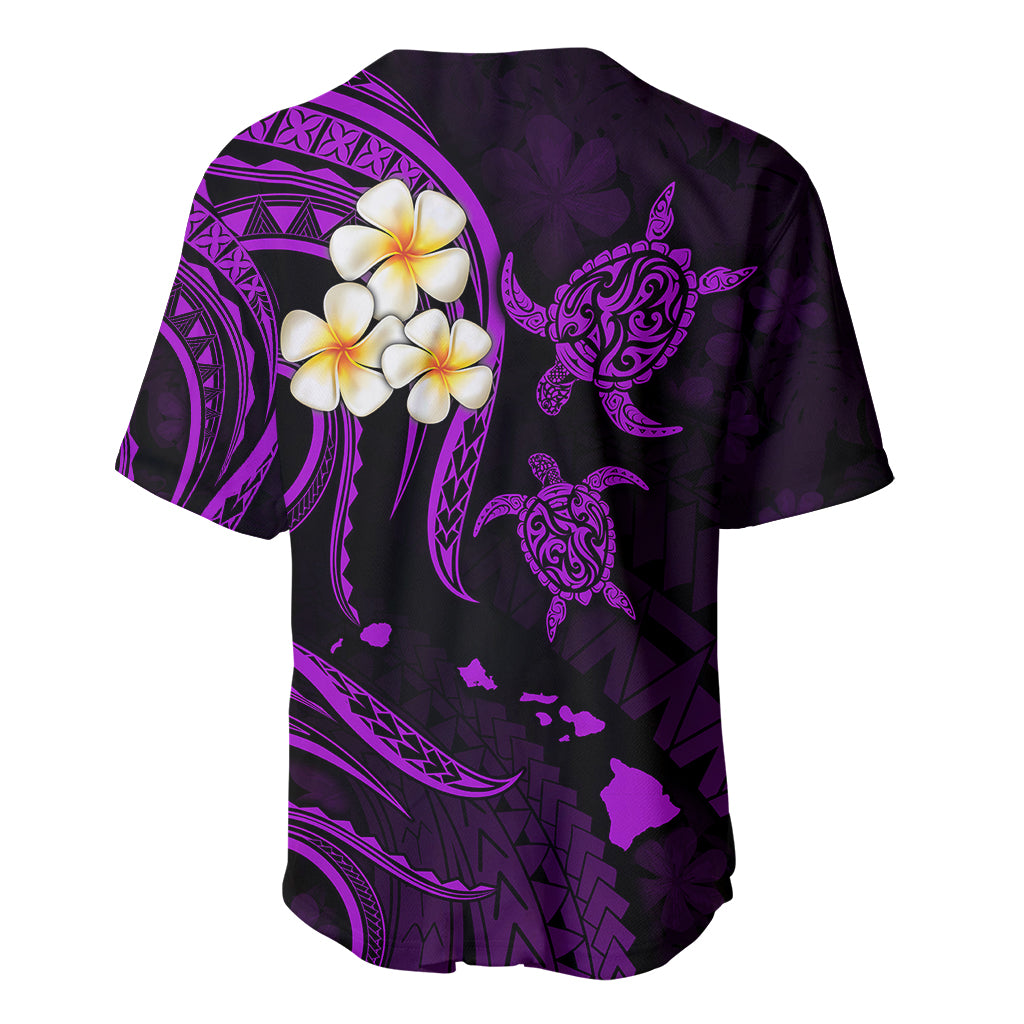 Polynesian Hawaii Baseball Jersey Kahoolawe Islands with Pacific Plumeria Purple Vibe LT9 - Wonder Print Shop