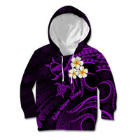 Polynesian Hawaii Kid Hoodie Kahoolawe Islands with Pacific Plumeria Purple Vibe - Wonder Print Shop