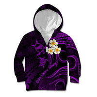 Polynesian Hawaii Kid Hoodie Kahoolawe Islands with Pacific Plumeria Purple Vibe - Wonder Print Shop