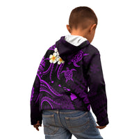 Polynesian Hawaii Kid Hoodie Kahoolawe Islands with Pacific Plumeria Purple Vibe - Wonder Print Shop