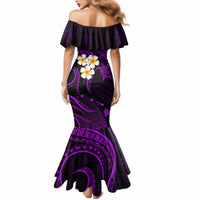 Polynesian Hawaii Mermaid Dress Kahoolawe Islands with Pacific Plumeria Purple Vibe - Wonder Print Shop