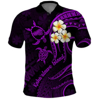 Polynesian Hawaii Polo Shirt Kahoolawe Islands with Pacific Plumeria Purple Vibe - Wonder Print Shop