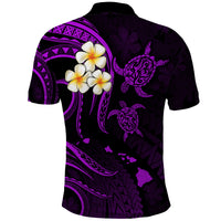 Polynesian Hawaii Polo Shirt Kahoolawe Islands with Pacific Plumeria Purple Vibe - Wonder Print Shop