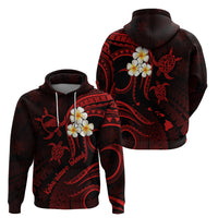 Polynesian Hawaii Hoodie Kahoolawe Islands with Pacific Plumeria Red Vibe - Wonder Print Shop