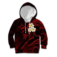 Polynesian Hawaii Kid Hoodie Kahoolawe Islands with Pacific Plumeria Red Vibe - Wonder Print Shop