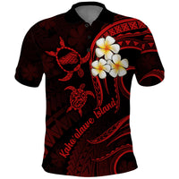 Polynesian Hawaii Polo Shirt Kahoolawe Islands with Pacific Plumeria Red Vibe - Wonder Print Shop