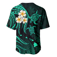 Polynesian Hawaii Baseball Jersey Kahoolawe Islands with Pacific Plumeria Turquoise Vibe LT9 - Wonder Print Shop