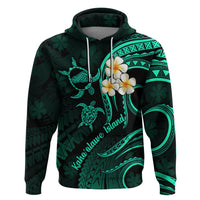 Polynesian Hawaii Hoodie Kahoolawe Islands with Pacific Plumeria Turquoise Vibe - Wonder Print Shop
