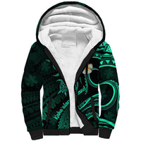 Polynesian Hawaii Sherpa Hoodie Kahoolawe Islands with Pacific Plumeria Turquoise Vibe - Wonder Print Shop