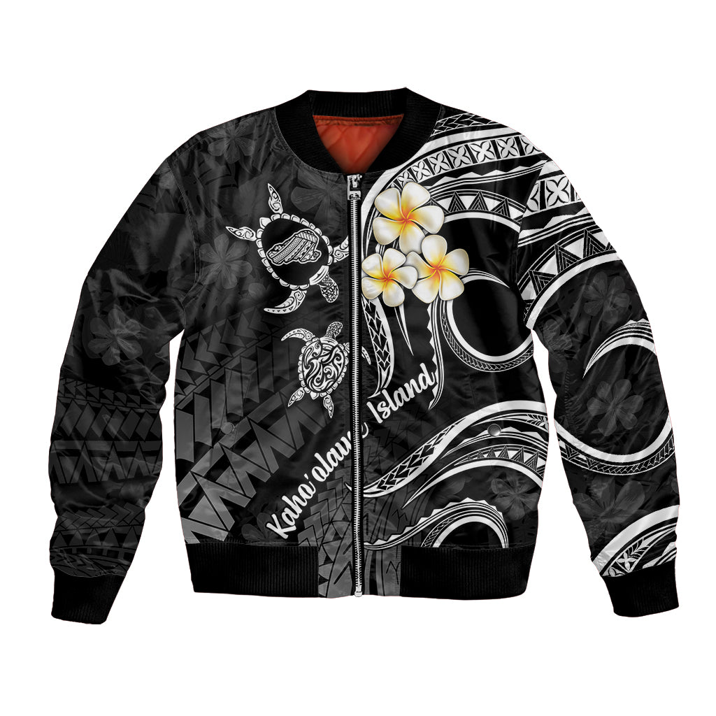 Polynesian Hawaii Bomber Jacket Kahoolawe Islands with Pacific Plumeria White Vibe LT9 - Wonder Print Shop