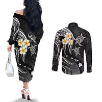 polynesian-hawaii-couples-off-the-shoulder-long-sleeve-dress-and-long-sleeve-button-shirts-kahoolawe-islands-with-pacific-plumeria-white-vibe