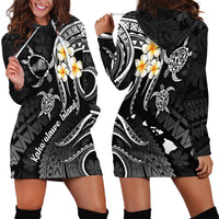 Polynesian Hawaii Hoodie Dress Kahoolawe Islands with Pacific Plumeria White Vibe - Wonder Print Shop