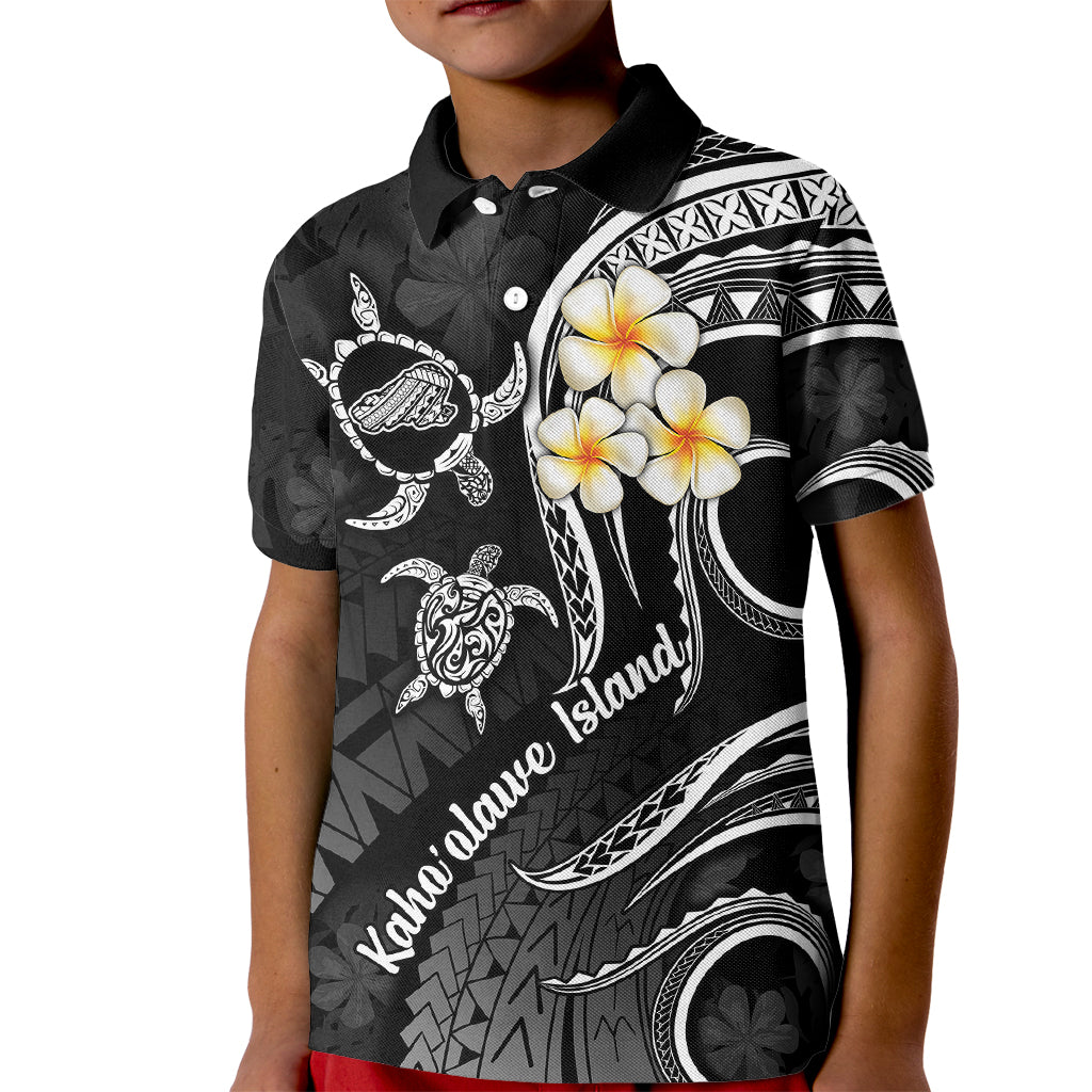 Polynesian Hawaii Kid Polo Shirt Kahoolawe Islands with Pacific Plumeria White Vibe - Wonder Print Shop
