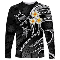Polynesian Hawaii Long Sleeve Shirt Kahoolawe Islands with Pacific Plumeria White Vibe - Wonder Print Shop