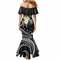 Polynesian Hawaii Mermaid Dress Kahoolawe Islands with Pacific Plumeria White Vibe - Wonder Print Shop