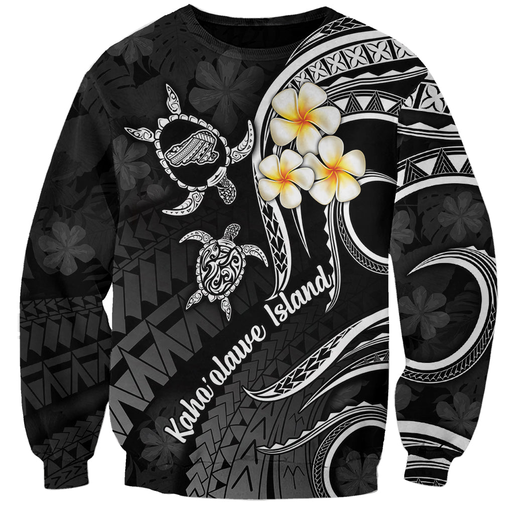 Polynesian Hawaii Sweatshirt Kahoolawe Islands with Pacific Plumeria White Vibe - Wonder Print Shop