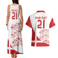 Custom Denmark Football Couples Matching Tank Maxi Dress and Hawaiian Shirt Come On Danish Dynamite LT9 - Wonder Print Shop