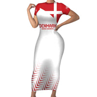 Custom Denmark Football Family Matching Short Sleeve Bodycon Dress and Hawaiian Shirt Come On Danish Dynamite - Wonder Print Shop