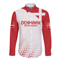 Custom Denmark Football Long Sleeve Button Shirt Come On Danish Dynamite - Wonder Print Shop