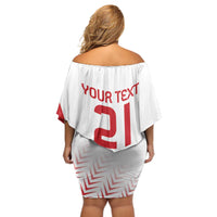 Custom Denmark Football Off Shoulder Short Dress Come On Danish Dynamite - Wonder Print Shop