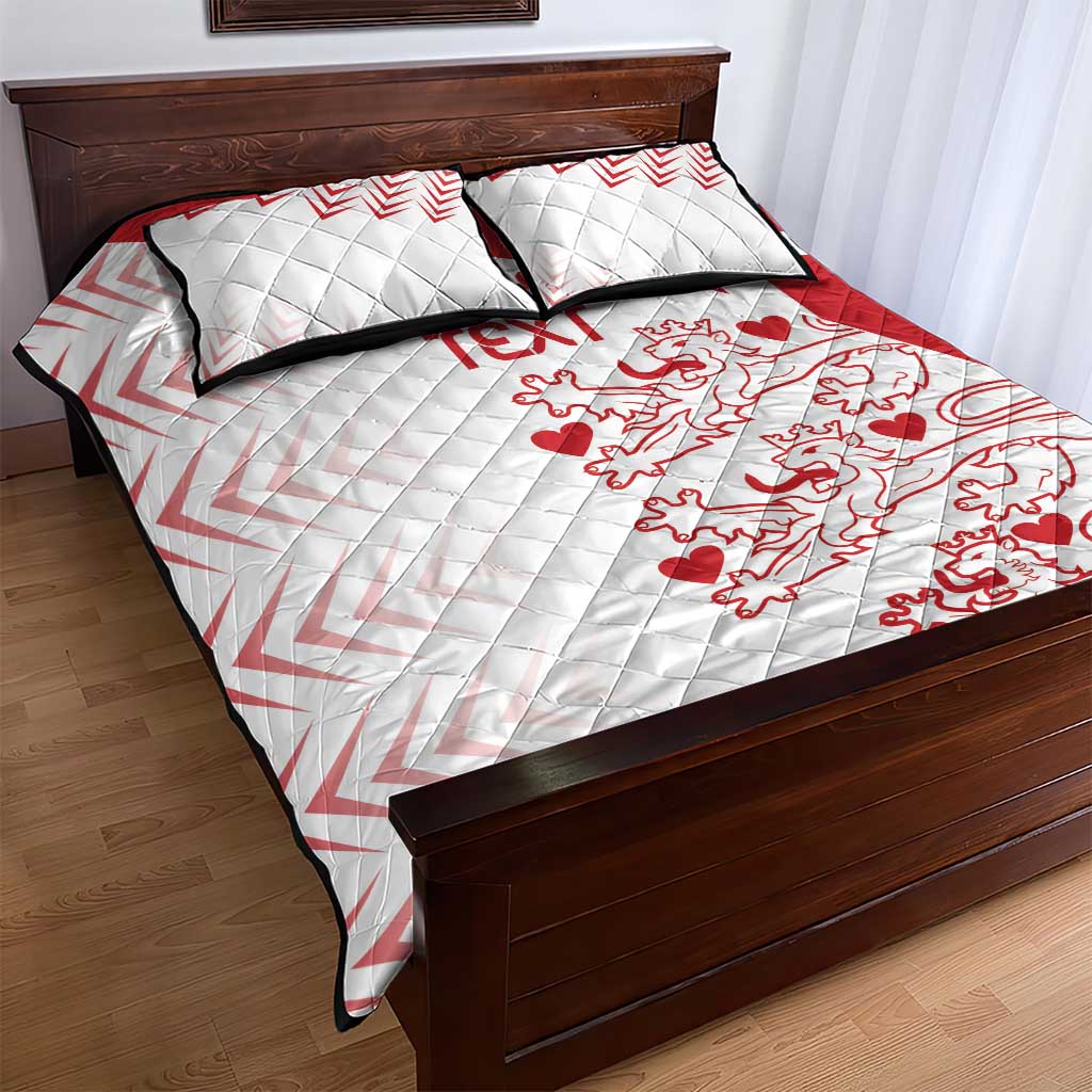 Custom Denmark Football Quilt Bed Set Come On Danish Dynamite - Wonder Print Shop