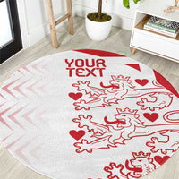 Custom Denmark Football Round Carpet Come On Danish Dynamite