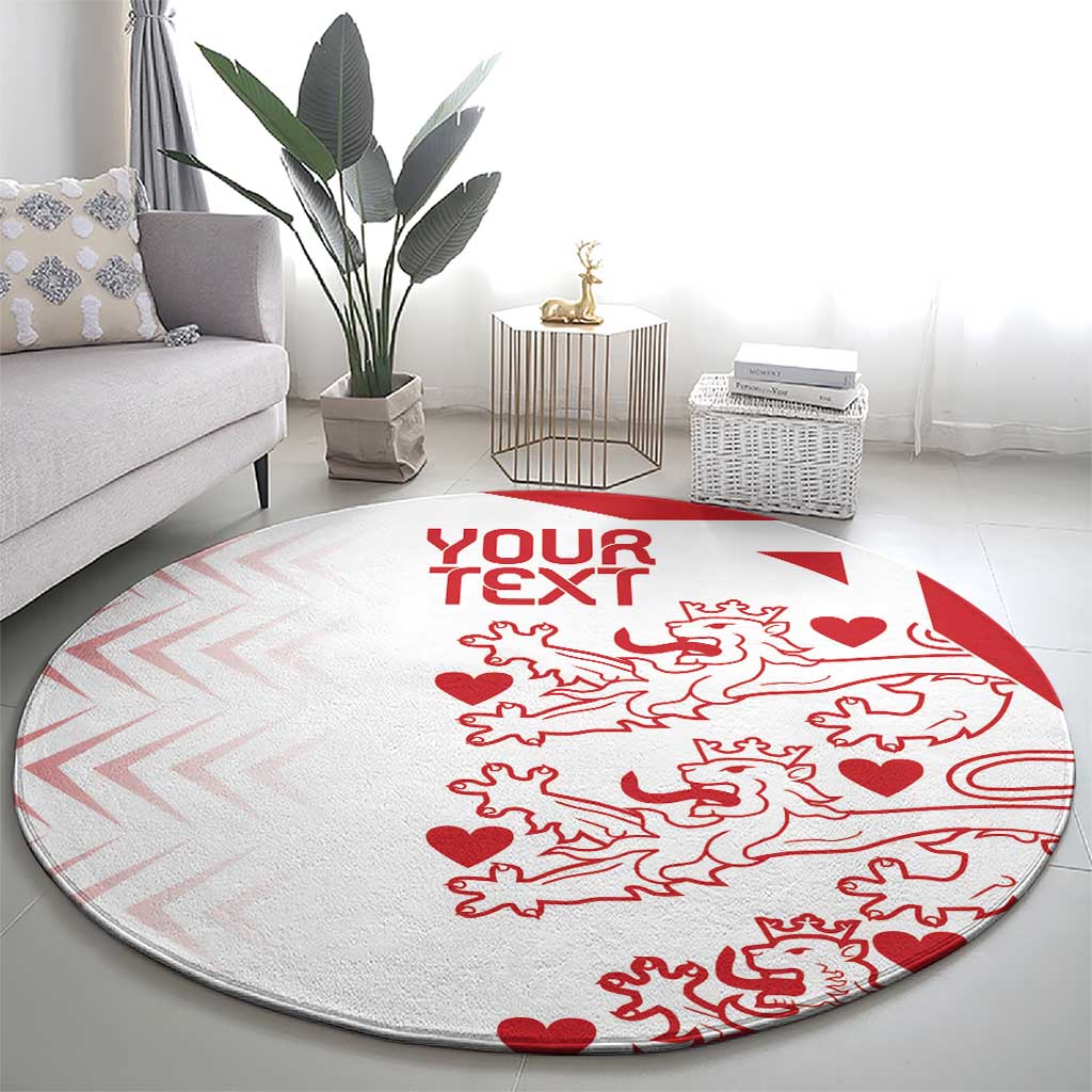 Custom Denmark Football Round Carpet Come On Danish Dynamite
